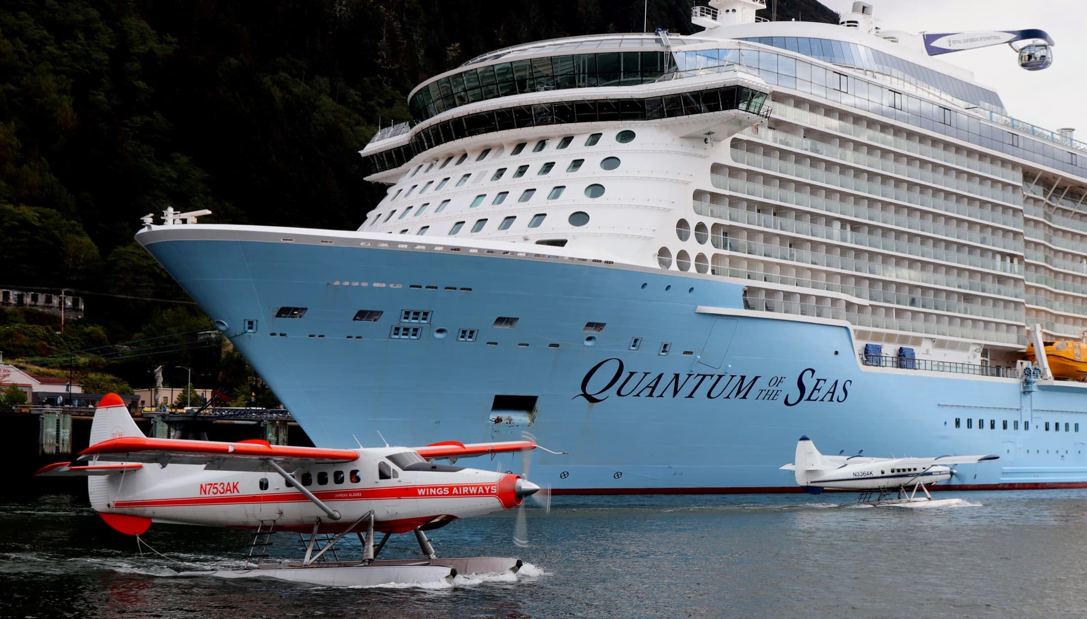 Quantum of the Seas in harbour; used as regional South Pacific cruise imagery.