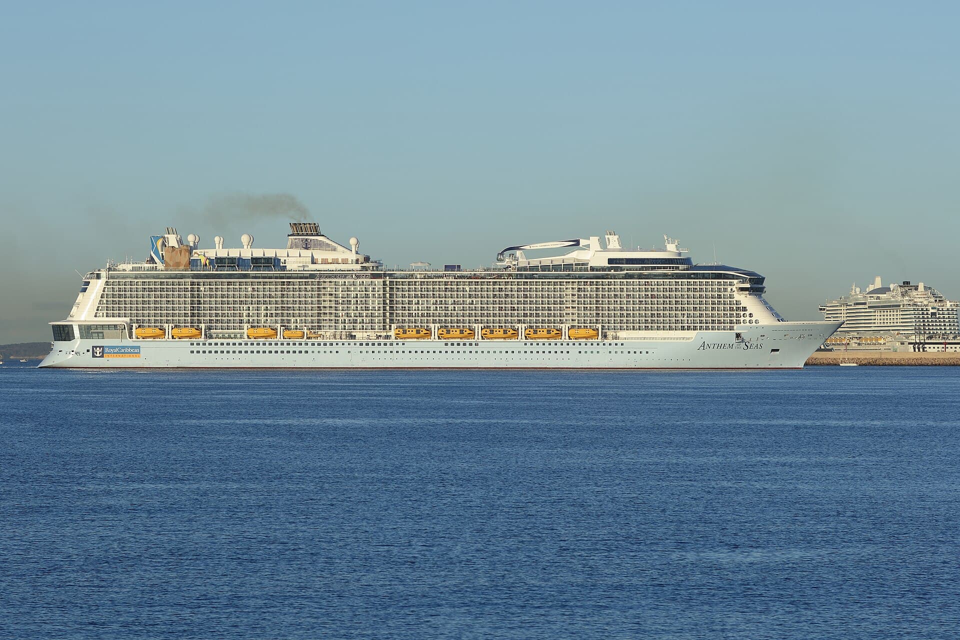 A cruise ship in the port of Palma de Mallorca.