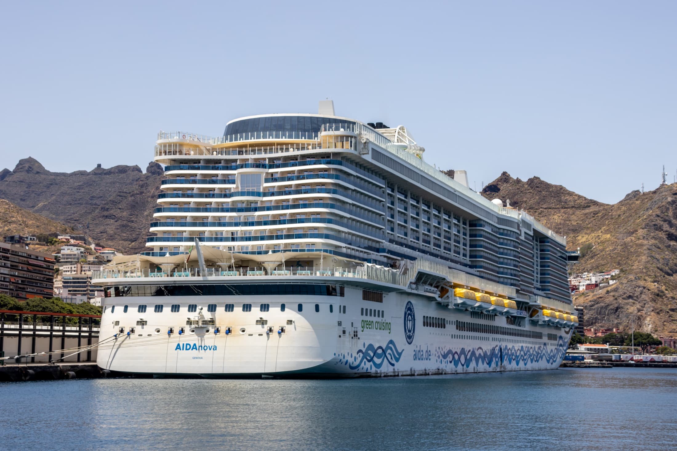 Cruise ship docked at the Port of Santa Cruz de Tenerife.