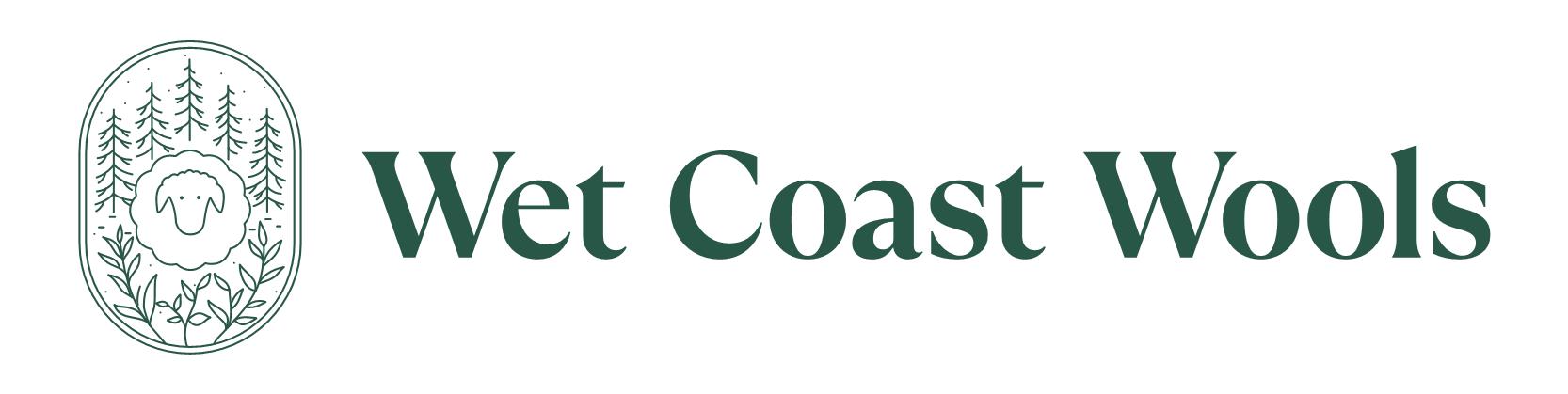 Official logo for Wet Coast Wools.